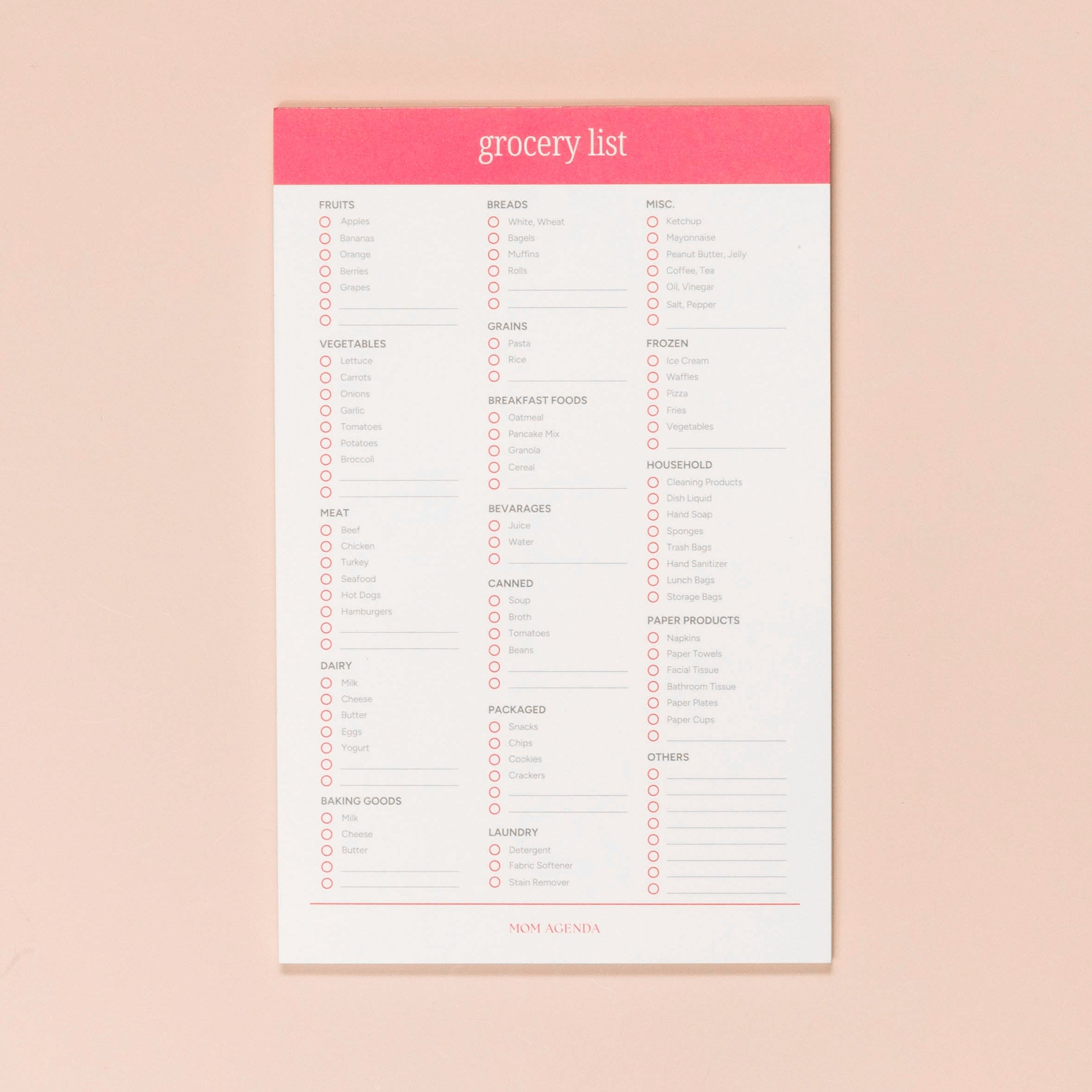 Grocery List Notepad