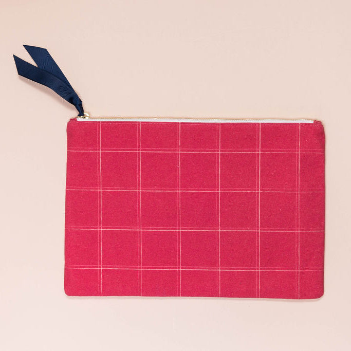 Warm Ruby Grid Planner Pouch
