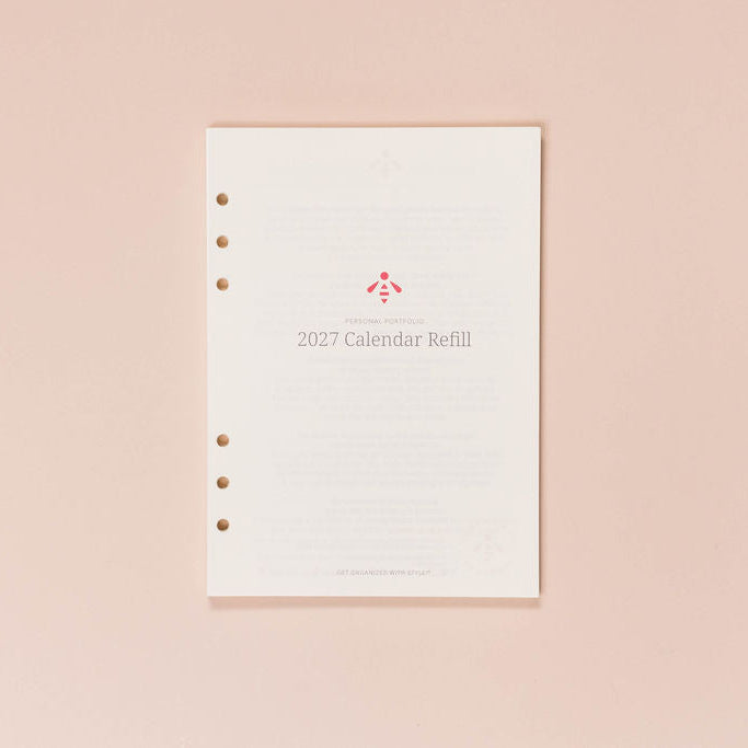 2027 A5 Inserts for Weekly Planner Personal Portfolio