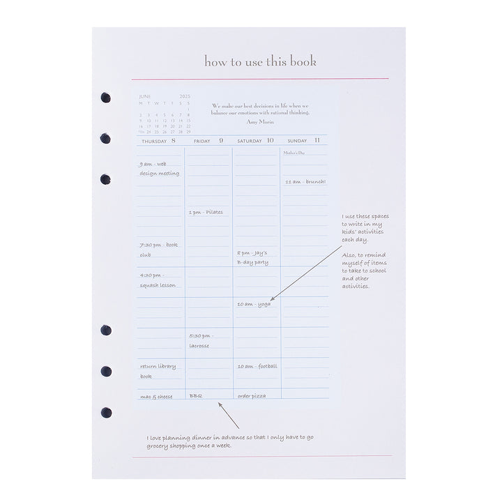 Personal Portfolio Planner Refill Insert (2025 Calendar Year)