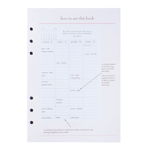 Personal Portfolio Calendar Refills Inserts (January – December 2025)