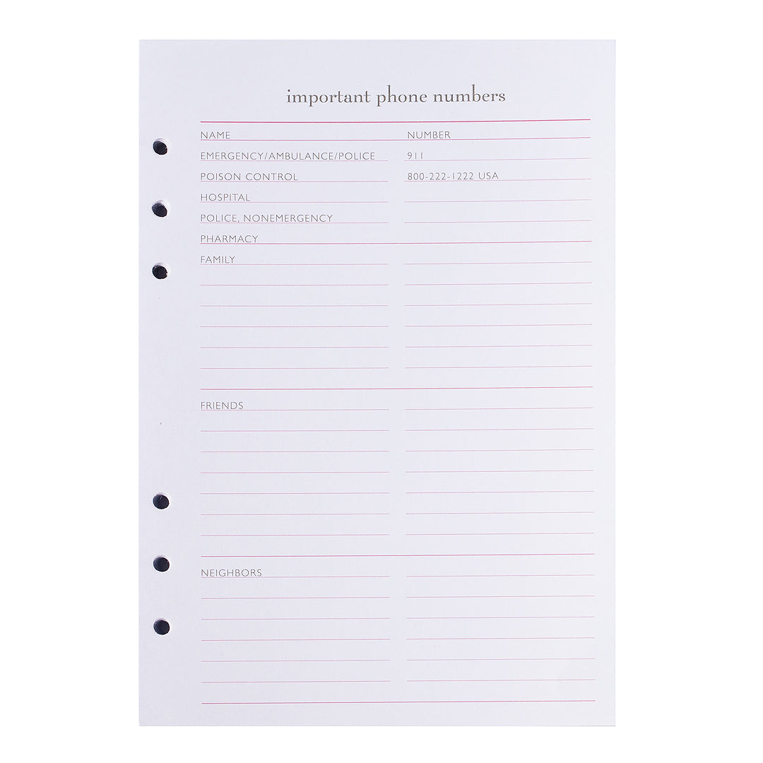 Personal Portfolio Planner Refill Insert (2025 Calendar Year)