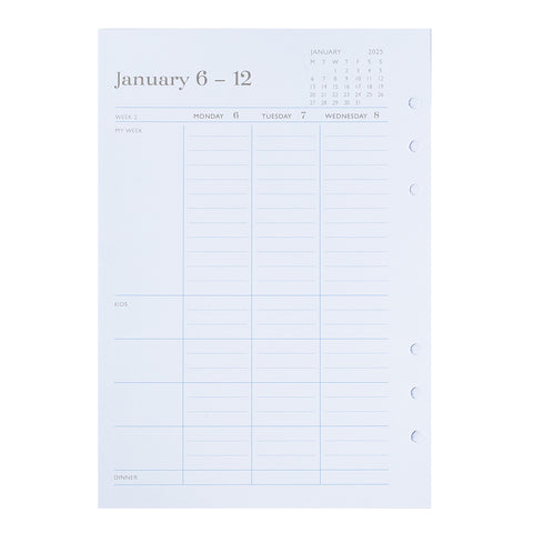 Personal Portfolio Calendar Refills Inserts (January – December 2025)