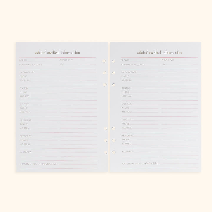 A5 Inserts for Weekly Planner Personal Portfolio 2026