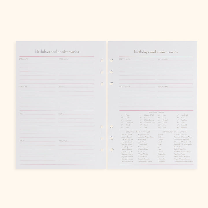 A5 Inserts for Weekly Planner Personal Portfolio 2026