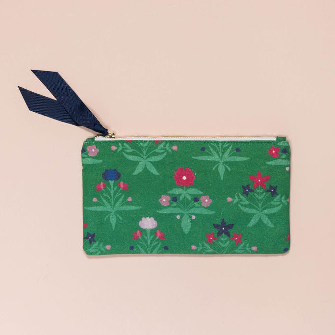 Forest Green Floral Pen Pouch