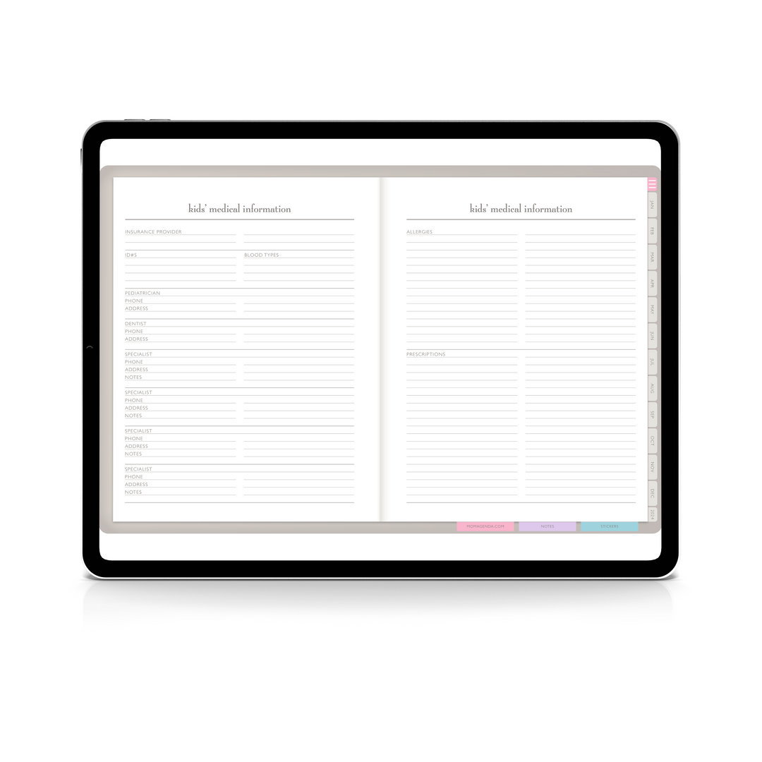 Digital momAgenda 2025 Calendar Year Planner | iPad & Android Compatible