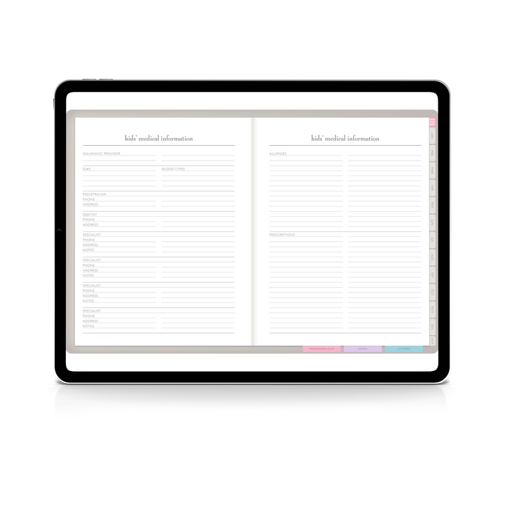 Digital momAgenda 2025 Calendar Year Planner | iPad & Android Compatible