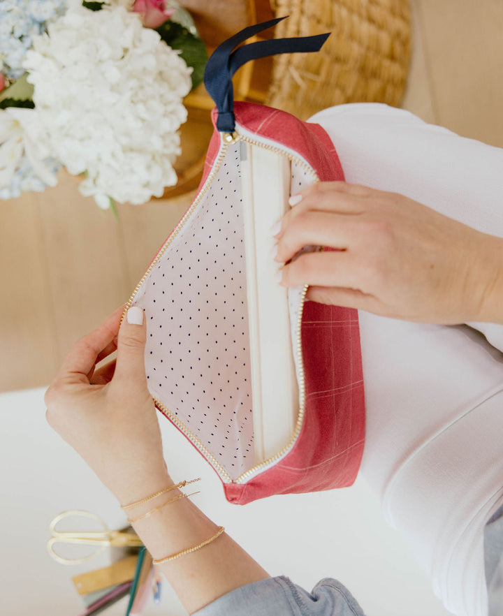 Warm Ruby Grid Planner Pouch