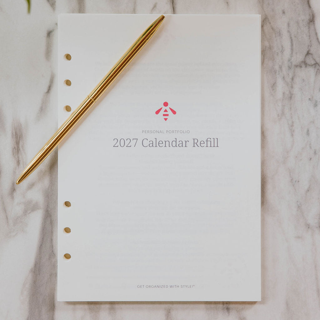 2027 A5 Inserts for Weekly Planner Personal Portfolio