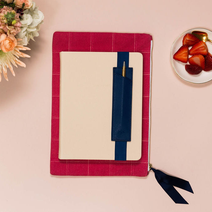 Warm Ruby Grid Planner Pouch