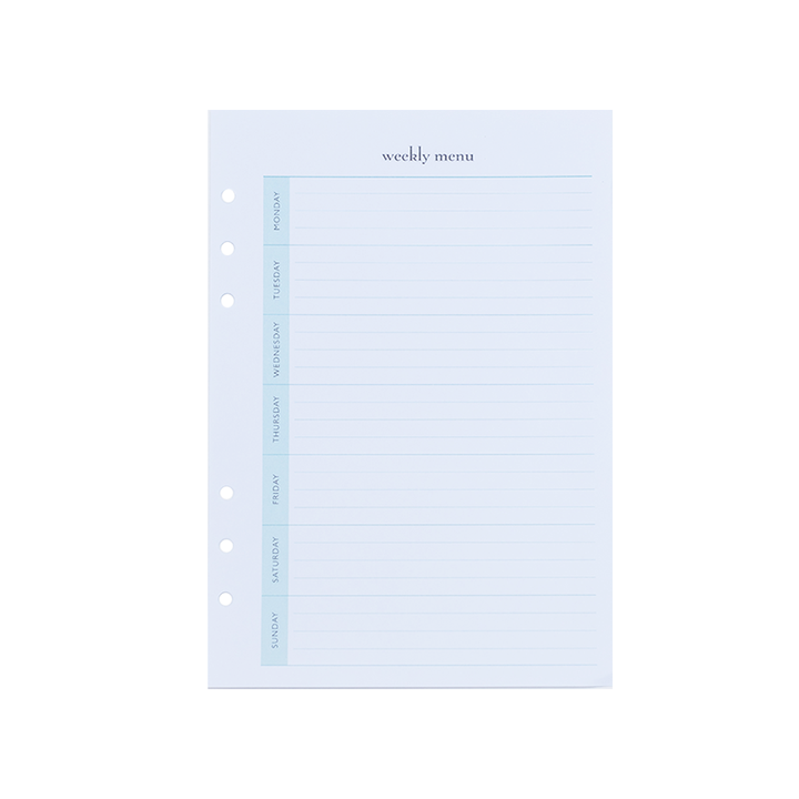 A5 Refills for Meal Planning, To-Do Lists & Notes